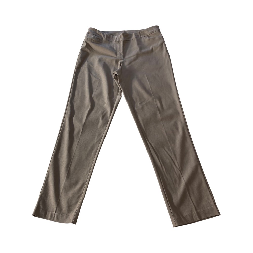 N Touch Petite Womens 8P Pull On Khaki Pants Career Casual Stretch